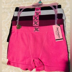 Juicy Couture✨🩷🩶❤️🖤🤎Women's Pink, Gray, and Burgundy Panties Set-5 pcs